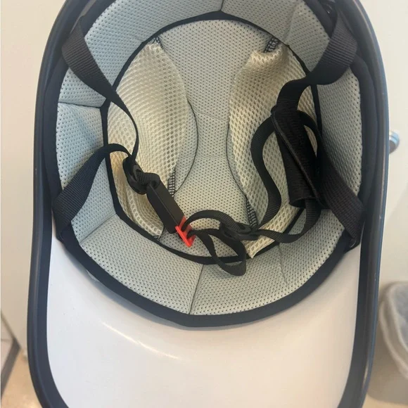 Black Riding Helmet with Silver Trim - Picture 4 of 4